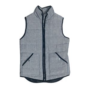 Merona Target Womens Size S Vest Black White Herringbone Puffer Pockets Quilted